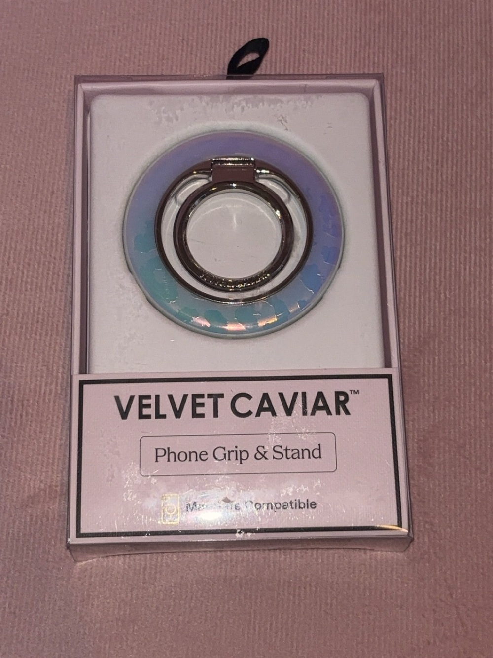 Velvet Caviar Iridescent Phone Ring & Stand